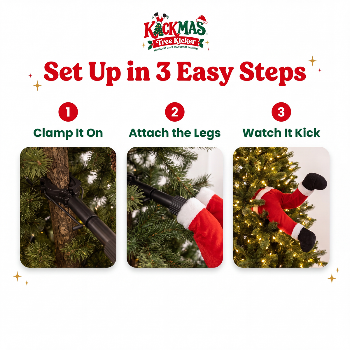 Kickmas™ Tree Kicker | Animated Kicking Legs for Your Christmas Tree